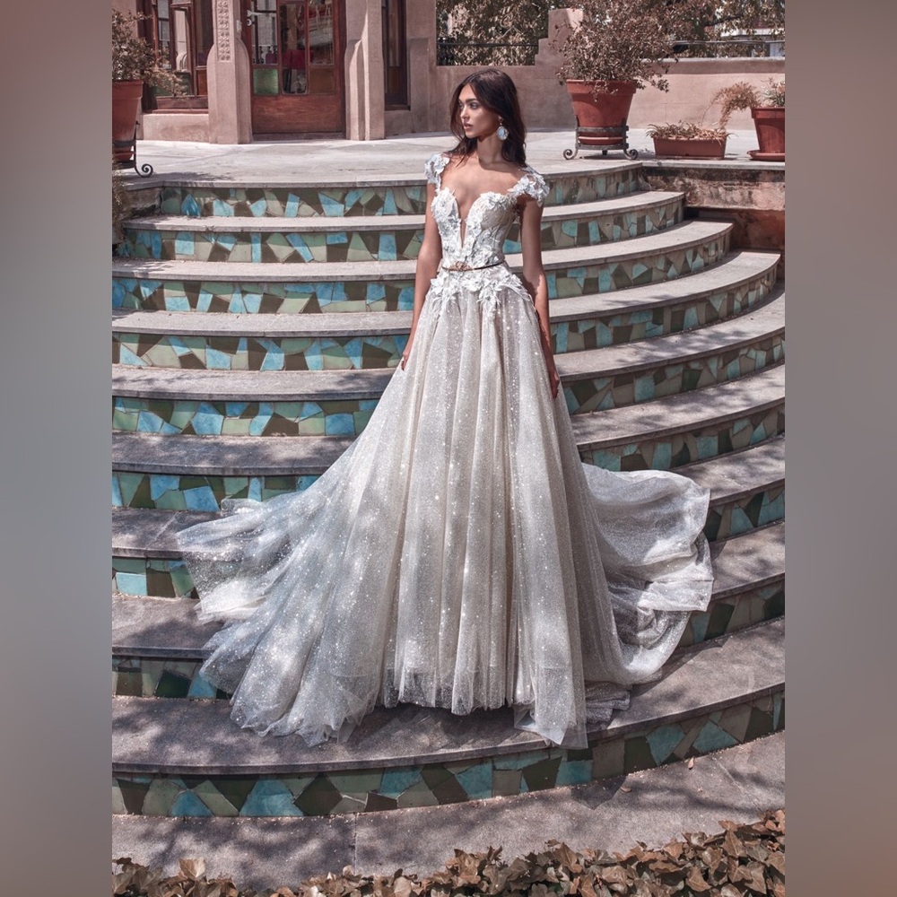 Galia Lahav Liliya Hand Embellished Embroidered Backless Wedding Gown EU38 XS